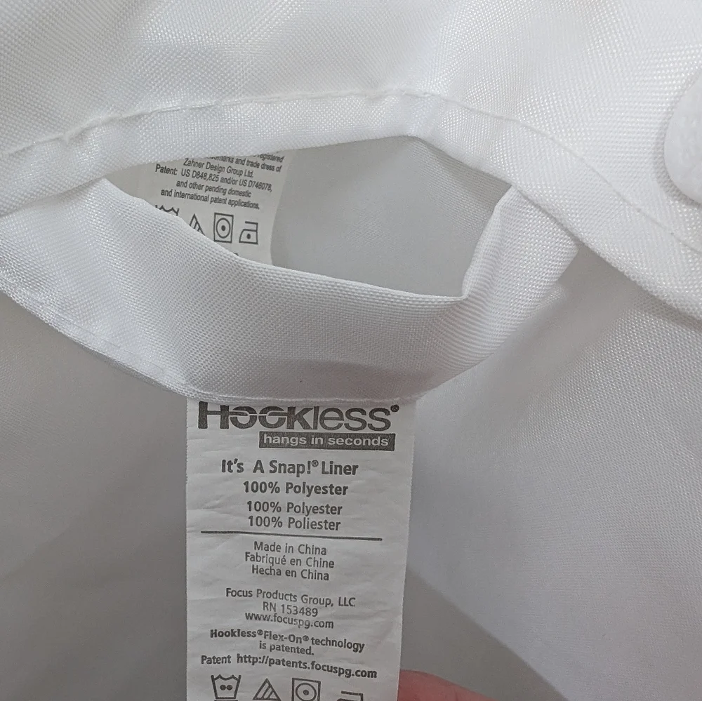 Hookless Plainweave White Shower Curtain